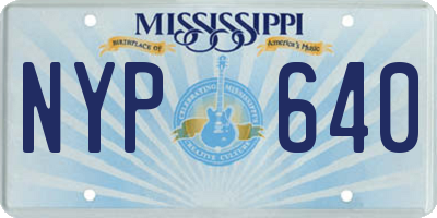MS license plate NYP640
