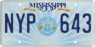 MS license plate NYP643