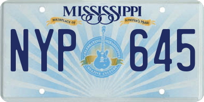MS license plate NYP645