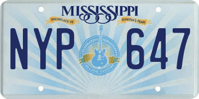 MS license plate NYP647