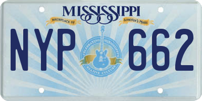 MS license plate NYP662