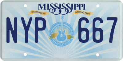 MS license plate NYP667