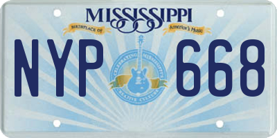 MS license plate NYP668
