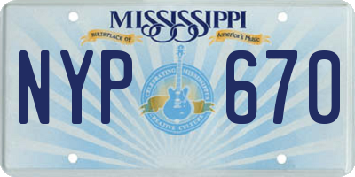 MS license plate NYP670