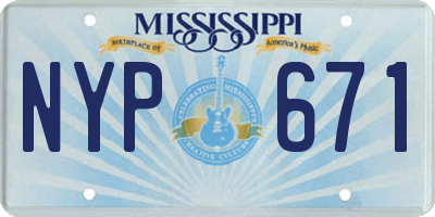 MS license plate NYP671