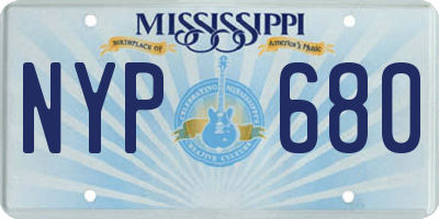 MS license plate NYP680