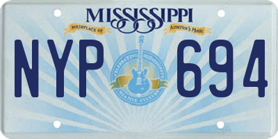 MS license plate NYP694