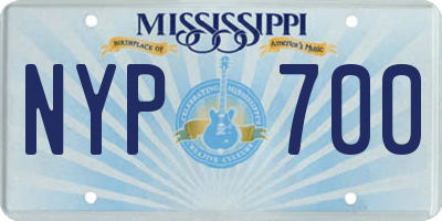 MS license plate NYP700