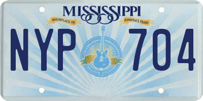 MS license plate NYP704