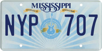 MS license plate NYP707