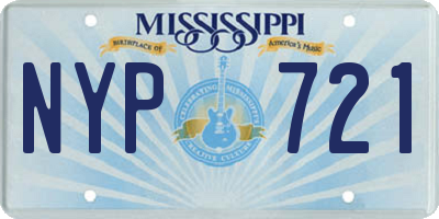 MS license plate NYP721