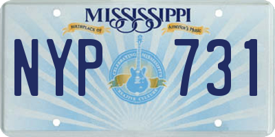 MS license plate NYP731