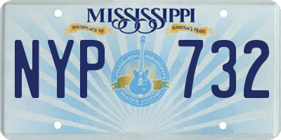 MS license plate NYP732