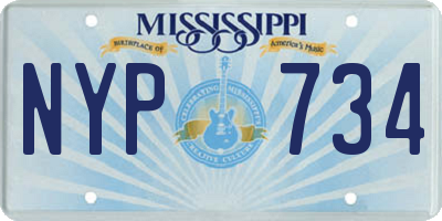 MS license plate NYP734