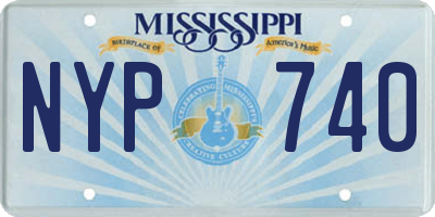 MS license plate NYP740