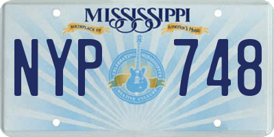 MS license plate NYP748