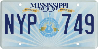 MS license plate NYP749