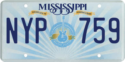 MS license plate NYP759