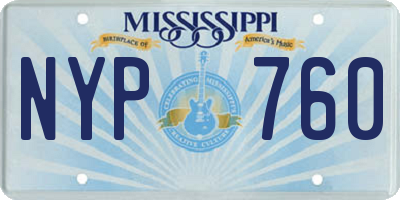 MS license plate NYP760