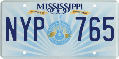 MS license plate NYP765