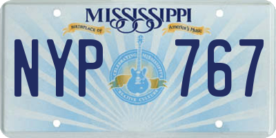MS license plate NYP767