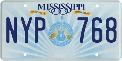 MS license plate NYP768