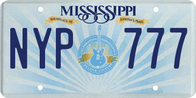 MS license plate NYP777