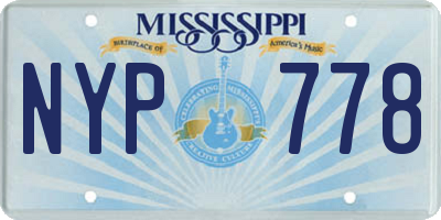 MS license plate NYP778