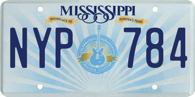MS license plate NYP784