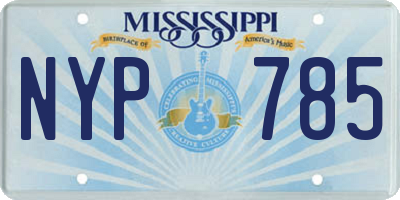MS license plate NYP785