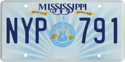 MS license plate NYP791