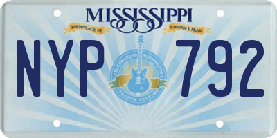 MS license plate NYP792