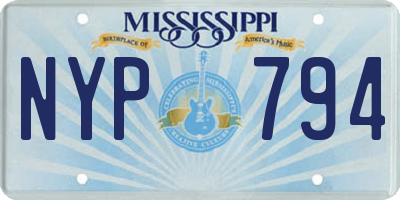 MS license plate NYP794