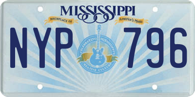 MS license plate NYP796