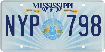 MS license plate NYP798