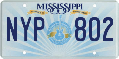 MS license plate NYP802