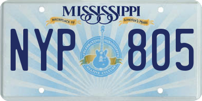 MS license plate NYP805