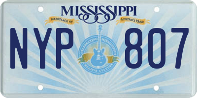 MS license plate NYP807