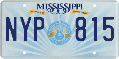 MS license plate NYP815