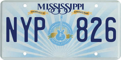 MS license plate NYP826