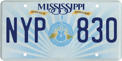 MS license plate NYP830