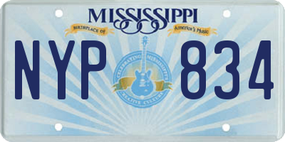 MS license plate NYP834
