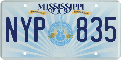MS license plate NYP835