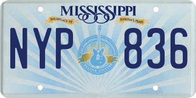MS license plate NYP836