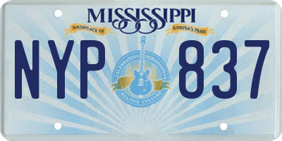 MS license plate NYP837