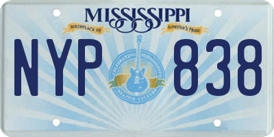 MS license plate NYP838