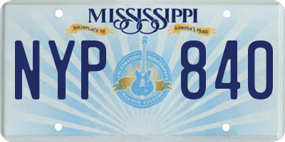 MS license plate NYP840