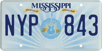 MS license plate NYP843