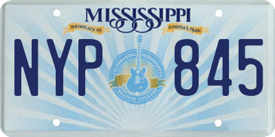 MS license plate NYP845