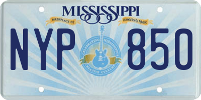 MS license plate NYP850